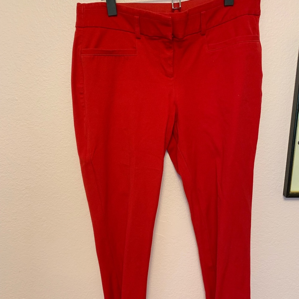 Candie’s Red Mid-Rise Skinny Ankle Slacks
